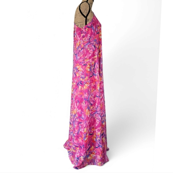 Nicole Miller Floral Charmeuse Slip Maxi Dress, Size S - Picture 5 of 8